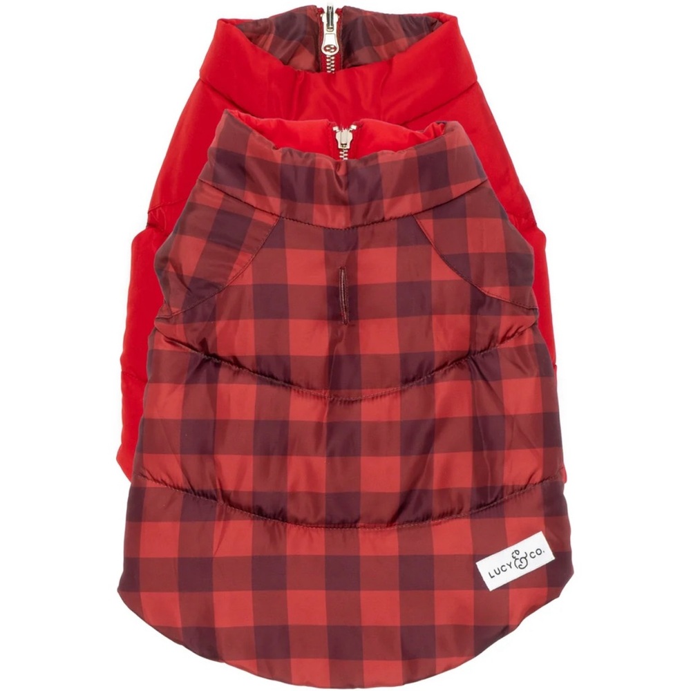 LUCY & CO. Holly Jolly Reversible Puffer Vest